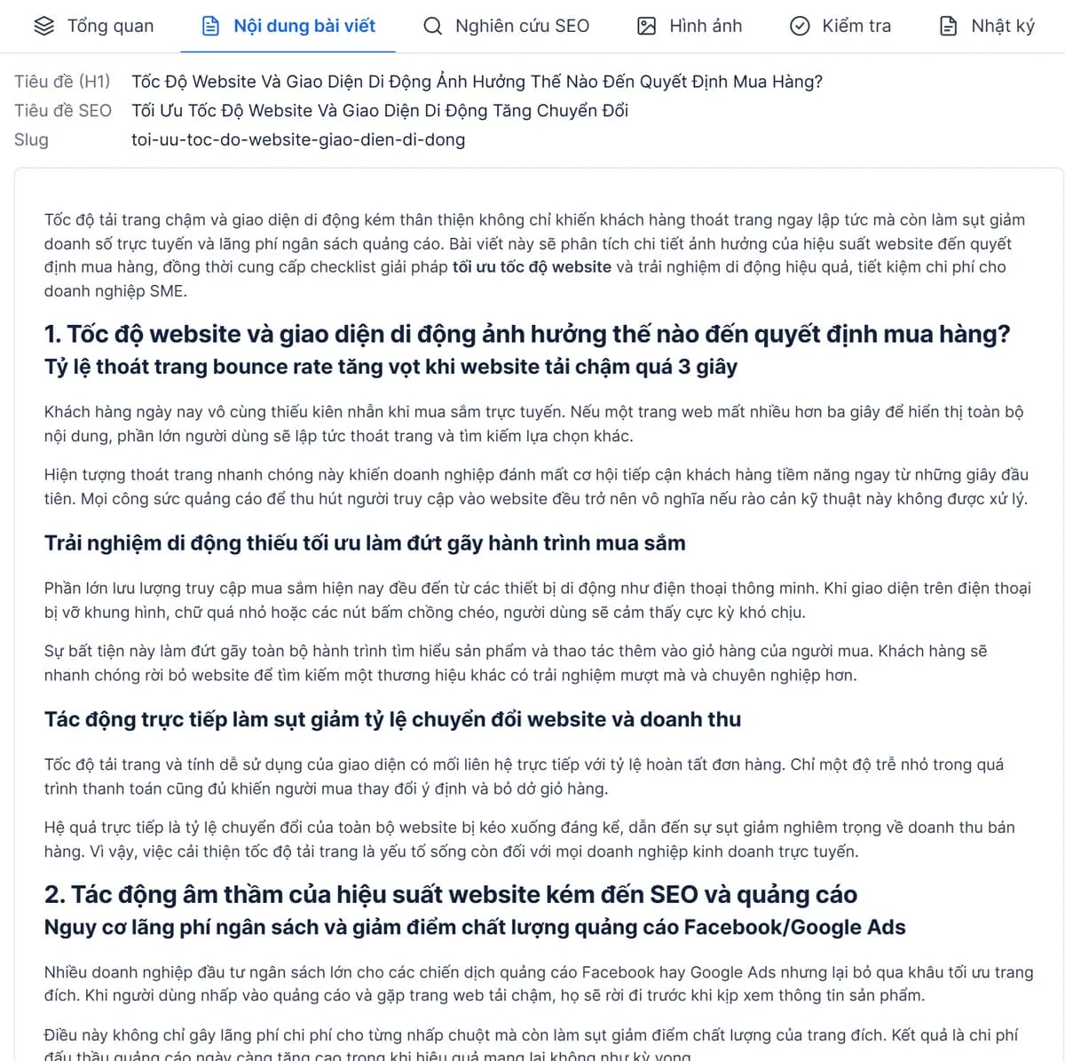 Article content written by Virava: H1 title, SEO title, slug, and H2 and H3 headings